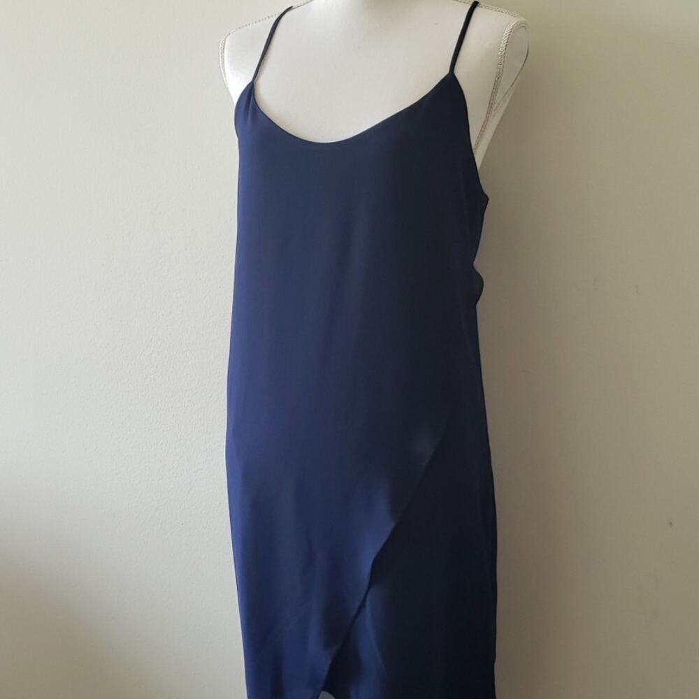 New Fairy Festival Blue Asymmetrical T-Strap Flutter Dress Size M 90s